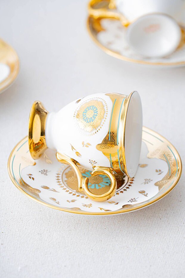 Premium Zaira Authentic Turkish Coffee Cup Set - 6 Piece, 90ml Capacity - TryAladdin