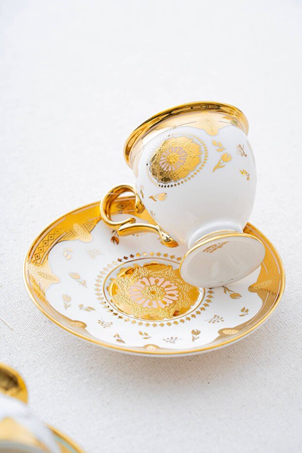 Premium Zaira Authentic Turkish Coffee Cup Set - 6 Piece, 90ml Capacity - TryAladdin