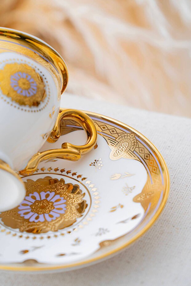 Premium Zaira Authentic Turkish Coffee Cup Set - 6 Piece, 90ml Capacity - TryAladdin