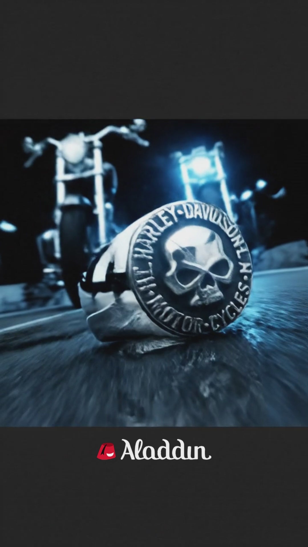 Harley Davidson Sterling Silver Men's Biker Signet Ring - Gift for Motorcycle Enthusiasts