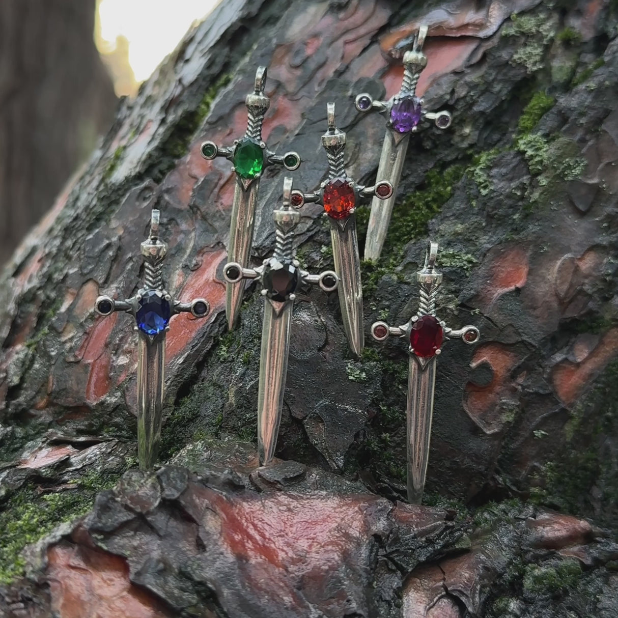 Sterling Silver Medieval Dagger Necklace - Gothic Warrior Design