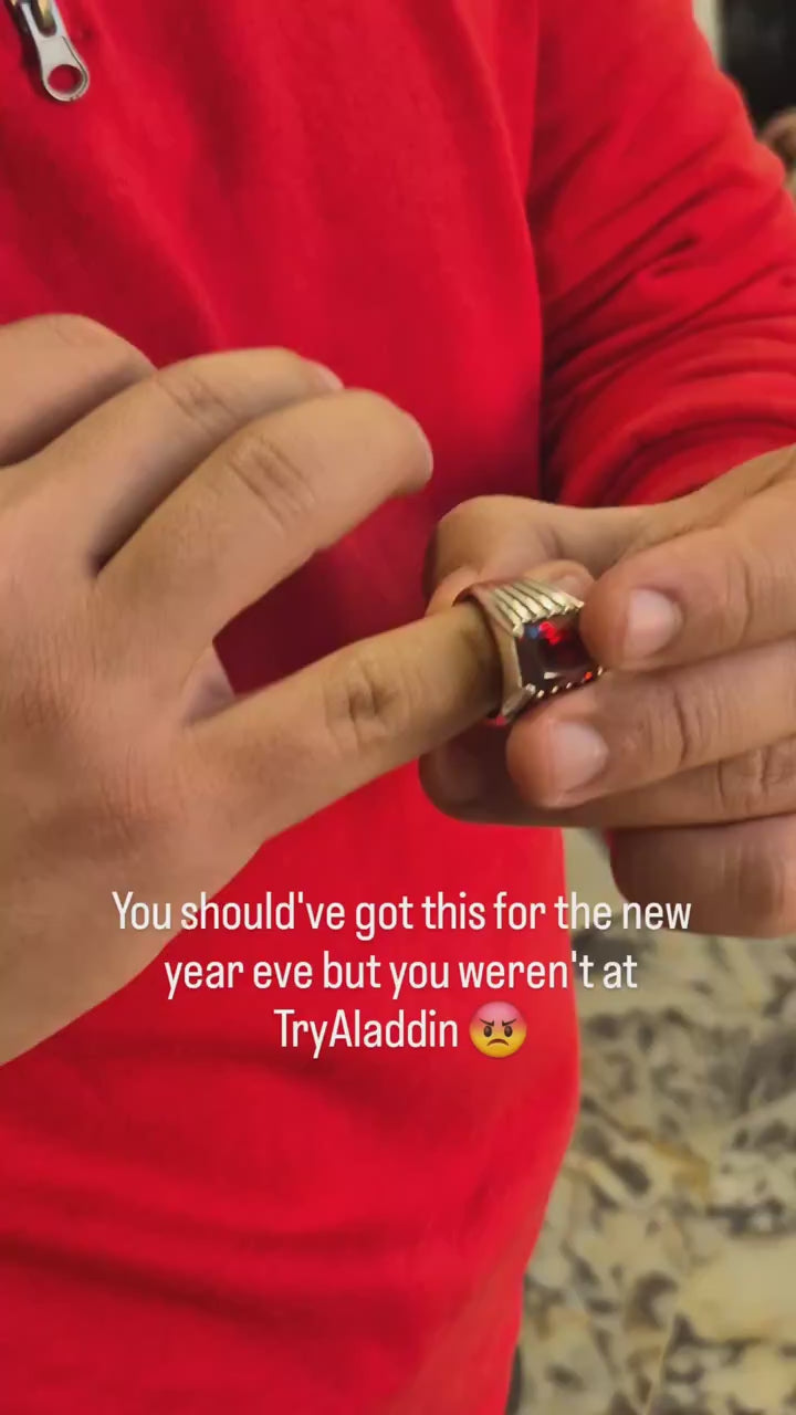 Authentieke Turkse Handgemaakte Heren Robijn Vierkante Ring - 925 Sterling Zilveren Edelsteen Sieraden, Cadeauklaar