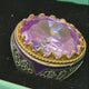 Herren handgefertigter osmanischer Sterlingsilber Amethyst Ring | Türkischer Kunsthandwerker ovaler lila Edelstein Schmuck