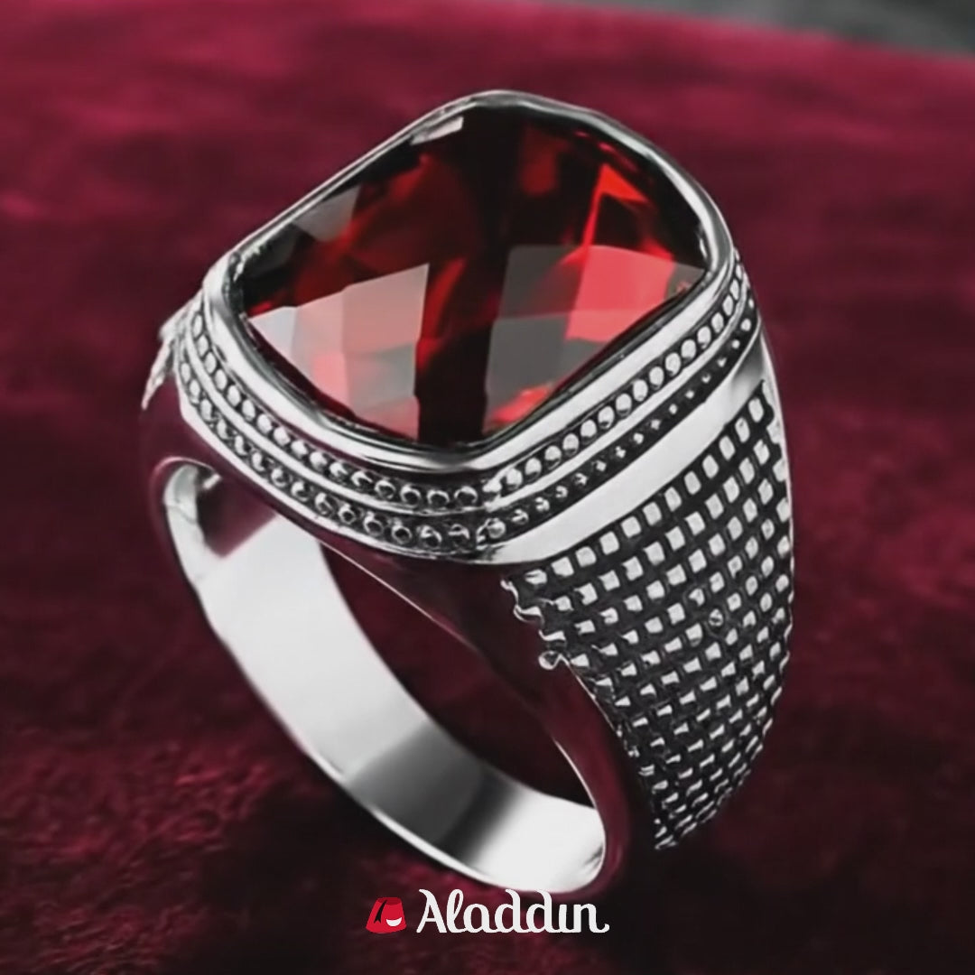 Elegant Men's 925 Sterling Silver Ring with Dazzling Zircon Stone - Handcrafted Jewelry Gift for Him