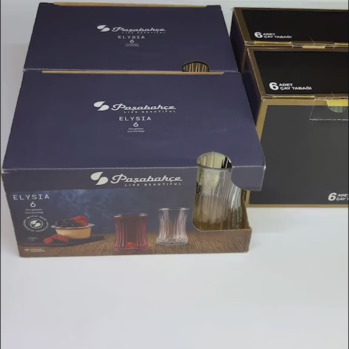 Pasabahce Elysia Professionel 12-delt Tyrkisk Te Glas Sæt - 12 PC