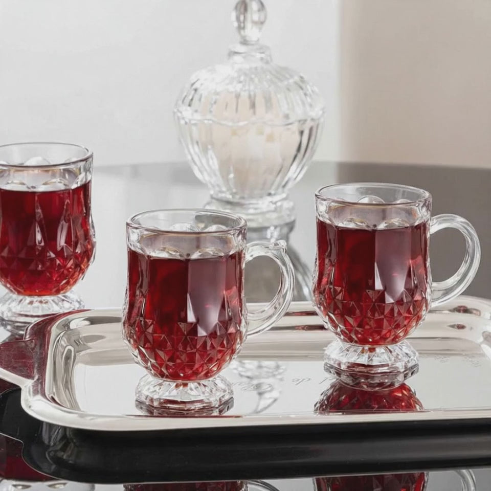Premium Madame Coco Miquel Turkish Tea Cup Set - 4-Piece 115ml