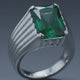 Men's Turkish Handmade 925 Sterling Silver Emerald Ring - Square Green Gemstone Jewelry Gift