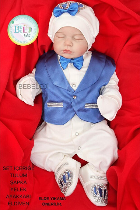 Prince Boy Newborn Hospital Outfit Set - 5 - Piece - TryAladdin