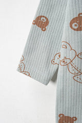 Professional 100% Cotton Footed Newborn Romper Set - Bear Pattern - 2 - Piece - 0 - 6 Months - TryAladdin