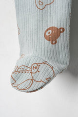 Professional 100% Cotton Footed Newborn Romper Set - Bear Pattern - 2 - Piece - 0 - 6 Months - TryAladdin