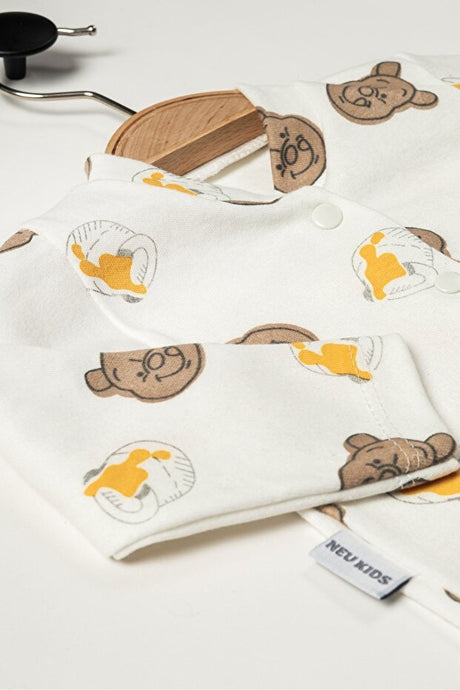 Professional 100% Cotton Newborn Baby Boy Bear Print Hospital Departure Set - TryAladdin