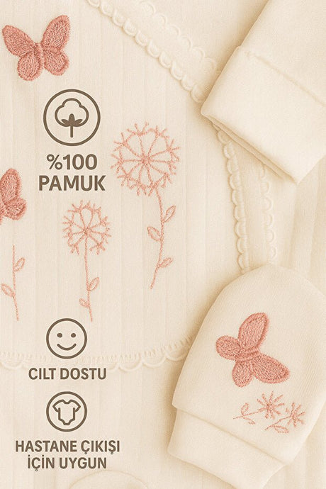 Professional 100% Cotton Newborn Baby Girl 5 - Piece Hospital Outfit Set - 0 - 3 Months - TryAladdin