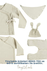 Professional 12 - Piece Organic Cotton Newborn Layette Set - Caramel - TryAladdin