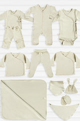 Professional 12 - Piece Organic Cotton Newborn Layette Set - Caramel - TryAladdin