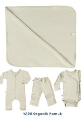 Professional 12 - Piece Organic Cotton Newborn Layette Set - Caramel - TryAladdin