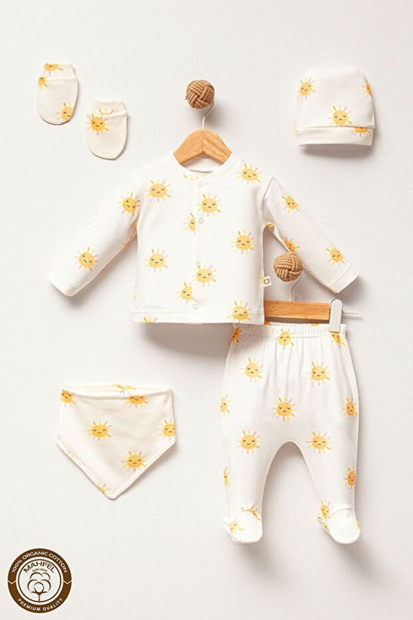 Professional 5 - Piece Newborn Baby Hospital Welcome Set - Sun Motif - TryAladdin