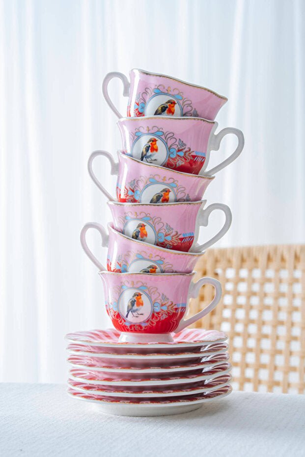 Professional Acar Birdie Porcelain Coffee Cup Set - 6x90ml - TryAladdin