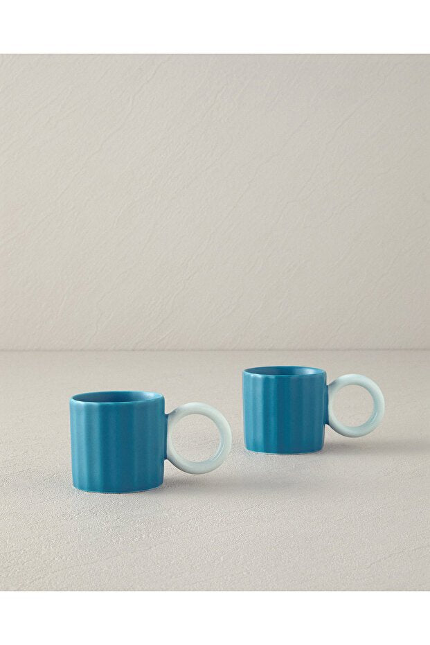 Professional Angled New Bone China Turkish Coffee Cup Set - 90ml, 2 - Piece - TryAladdin