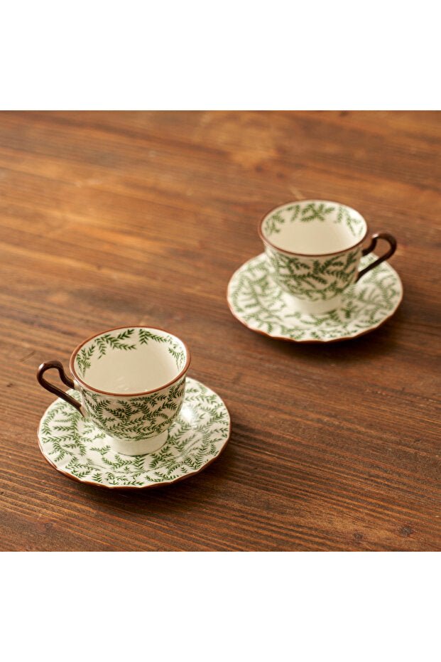 Professional Bella Maison Ivy Porcelain Turkish Coffee Cup Set - 2 - Set, 90ml - TryAladdin