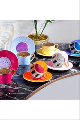 Professional Bone China Coffee & Espresso Cup & Saucer Set - 6 x 90ml - TryAladdin