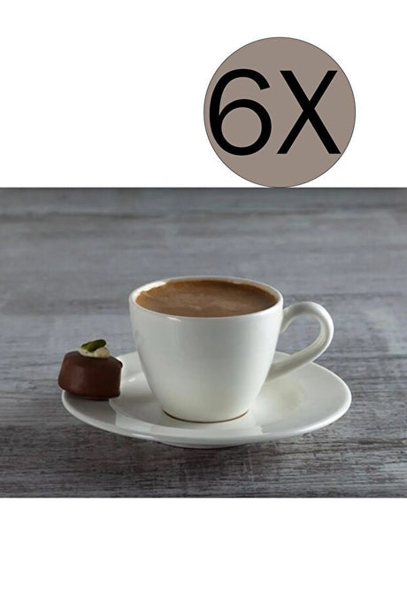 Professional Bonna Porcelain Rita Turkish Coffee Cup Set - 12 Piece / 80ml - TryAladdin