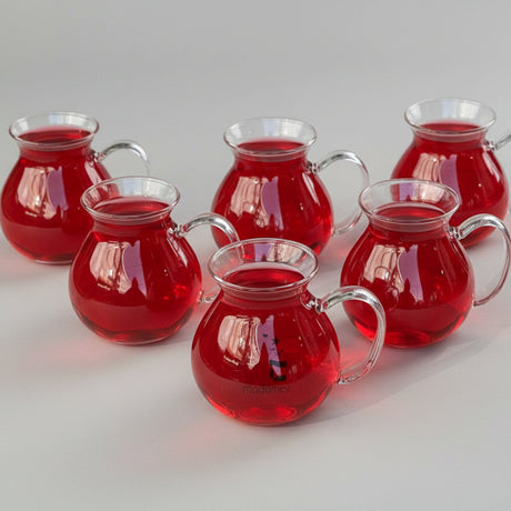 Professional Borosilicate Heat - Resistant Tea Glass Set with Handles - 6 Pack - TryAladdin