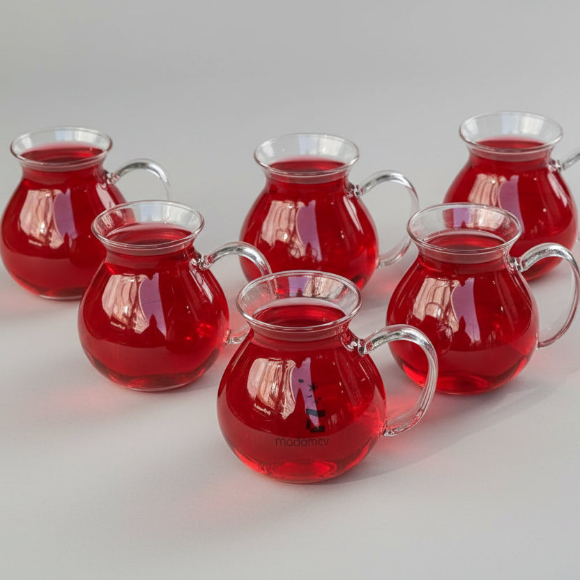 Professional Borosilicate Heat - Resistant Tea Glass Set with Handles - 6 Pack - TryAladdin