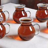 Professional Borosilicate Heat - Resistant Tea Glass Set with Handles - 6 Pack - TryAladdin