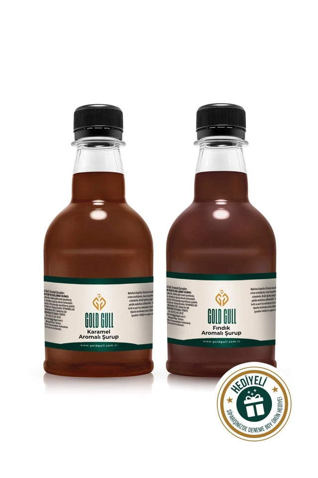 Professional Caramel & Hazelnut Flavored Beverage Syrup - 2 x 300ml - TryAladdin