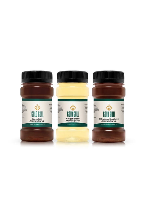 Professional Coffee & Dessert Syrup Set - Speculoos, Ginger Bread, Chocolate Cookie - 3 x 80ml - TryAladdin