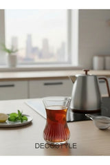 Professional Decostyle Pasabahce Yakut Turkish Tea Glasses Set - 6 - Piece Luxury Red Decor - TryAladdin