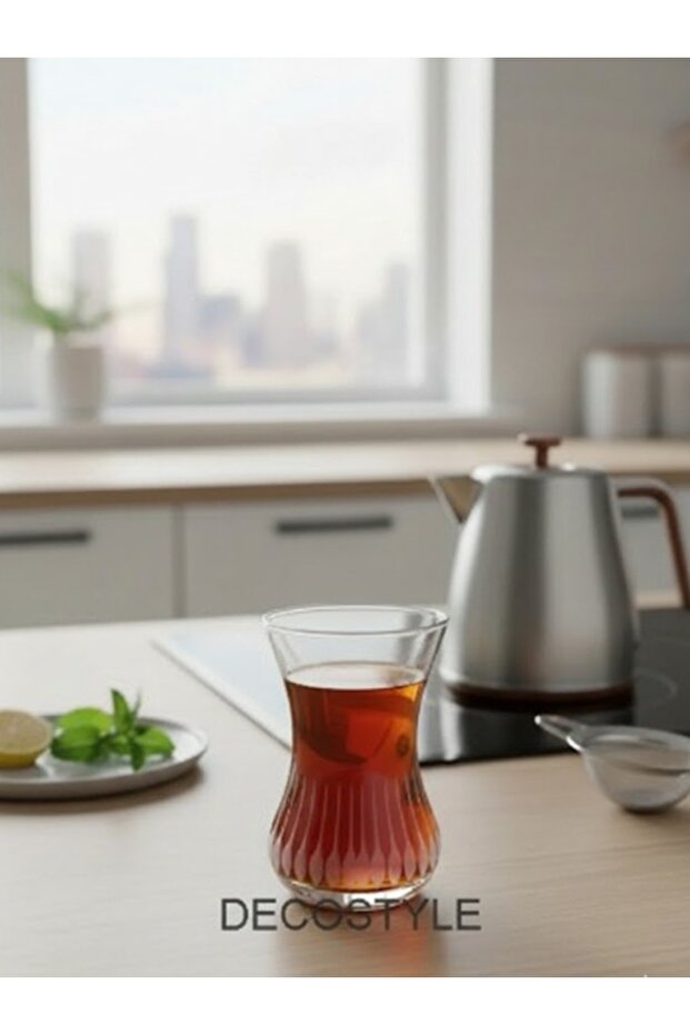 Professional Decostyle Pasabahce Yakut Turkish Tea Glasses Set - 6 - Piece Luxury Red Decor - TryAladdin