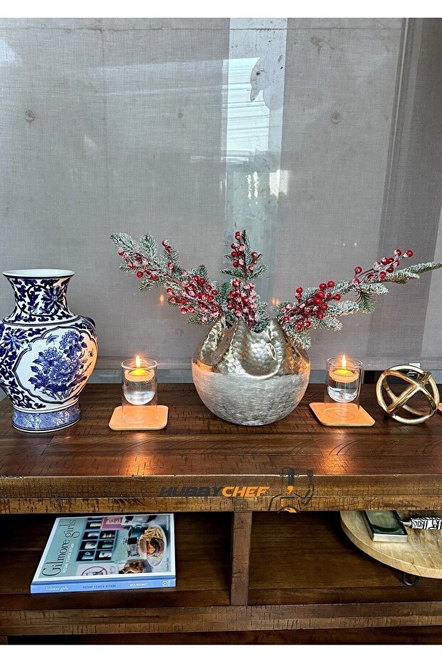 Professional Double Wall Glass Serving Cup & Candle Holder Set with Bamboo Plate and Lid - 2 Piece Set - TryAladdin