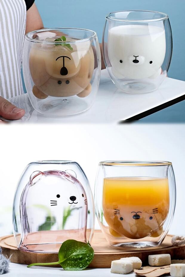 Professional Double Wall Insulated Bear Design Mug - 250ml - TryAladdin