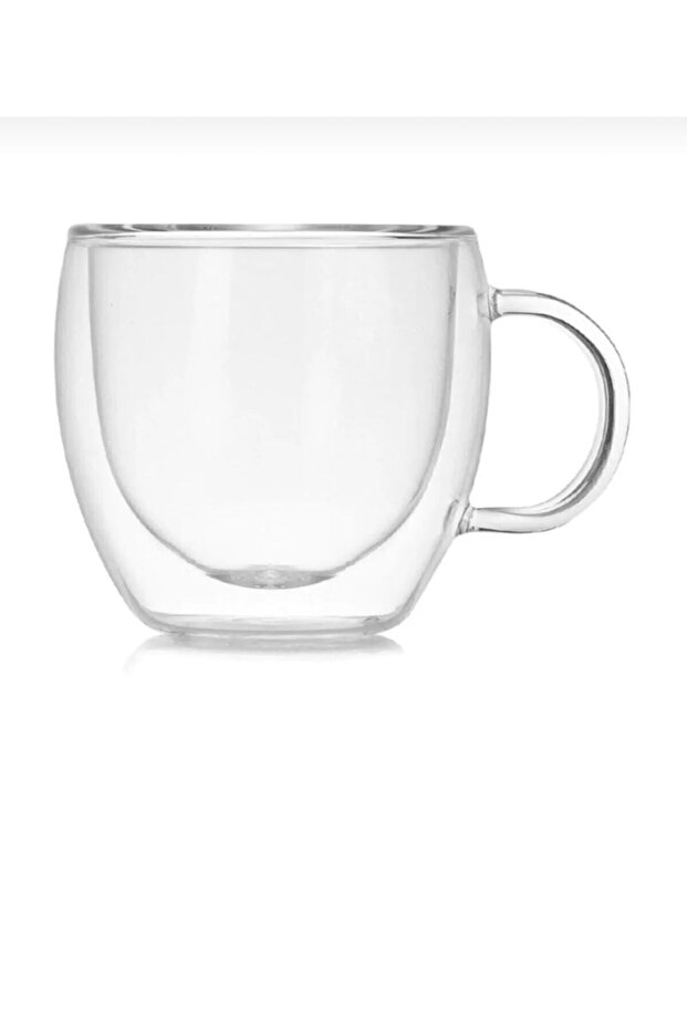 Professional Double Wall Insulated Glass Espresso Mug with Handle - 250ml - TryAladdin