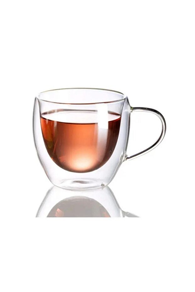 Professional Double Wall Insulated Glass Mugs with Handle - 3 - Pack x 250ml - TryAladdin
