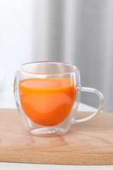 Professional Double Wall Insulated Glass Mugs with Handles - 2 x 250ml Set - TryAladdin