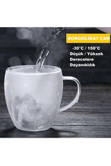 Professional Double Wall Insulated Glass Mugs with Handles - 2 x 250ml Set - TryAladdin