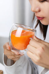 Professional Double Wall Insulated Glass Mugs with Handles - 2 x 250ml Set - TryAladdin