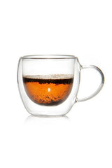 Professional Double - Walled Glass Mugs with Handles - 250ml - 6 - Pack - TryAladdin