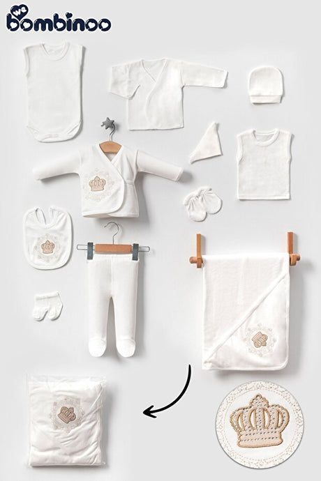 Professional Embroidered Embellished 10 - Piece Newborn Baby Set - 750g - TryAladdin