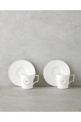 Professional English Home Porcelain Double Coffee Cup Set - 4 Piece 155ml - TryAladdin