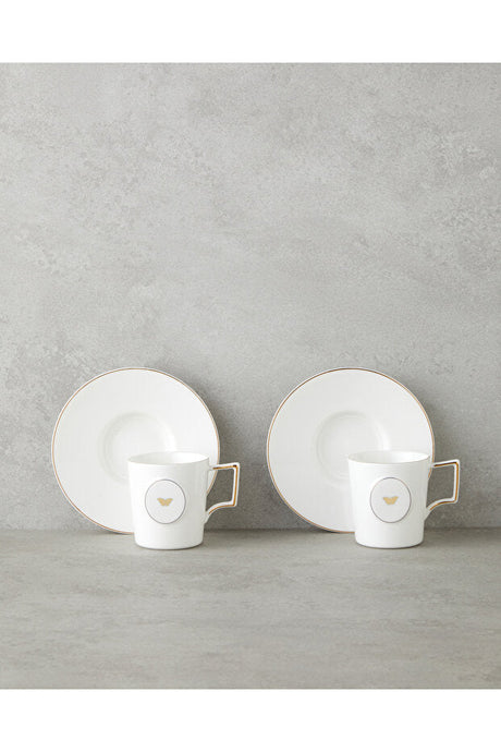 Professional English Home Porcelain Double Coffee Cup Set - 4 Piece 155ml - TryAladdin