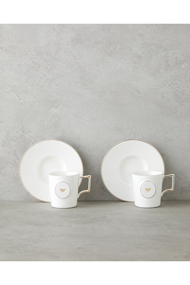 Professional English Home Porcelain Double Coffee Cup Set - 4 Piece 155ml - TryAladdin