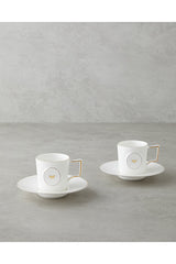 Professional English Home Porcelain Double Coffee Cup Set - 4 Piece 155ml - TryAladdin