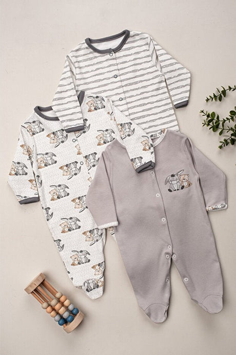 Professional Enia Baby Newborn Cotton 3 - Piece Patterned Outfit Set - 3 - 6 - 9 Months - TryAladdin