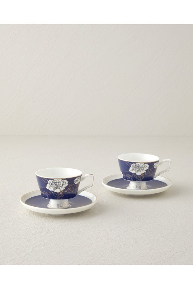 Professional Evelina New Bone China Demitasse Coffee Cup & Saucer Set (4 - Piece) - 90ml - TryAladdin