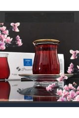 Professional Gold Gilded Turkish Tea Glass Set - 6 Pieces x 145ml - TryAladdin