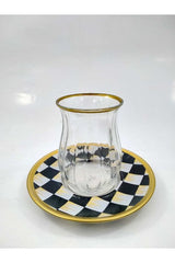 Professional Gold Gilded Turkish Tea Glass Set - 6 Pieces x 145ml - TryAladdin