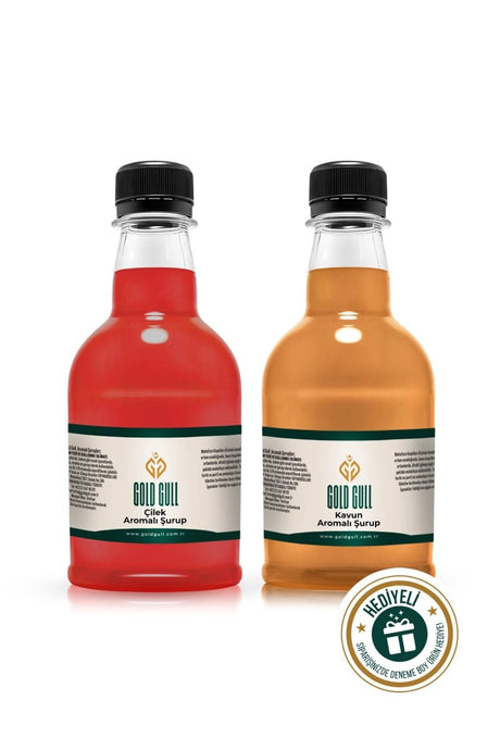 Professional Grade Strawberry & Melon Coffee & Fruit Syrup - 2 x 300ml Pack - TryAladdin
